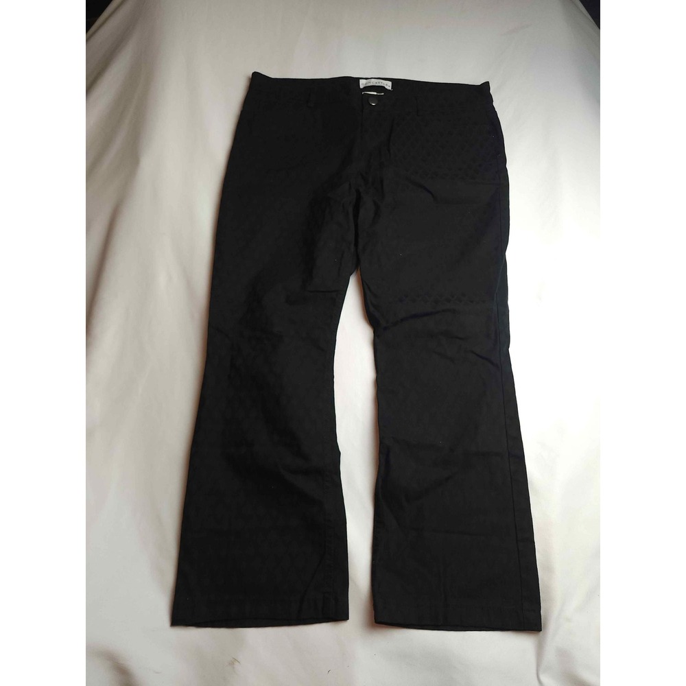 Doncaster Black Diamond Jacquard Stretch Cotton Trousers Pants Womens 12